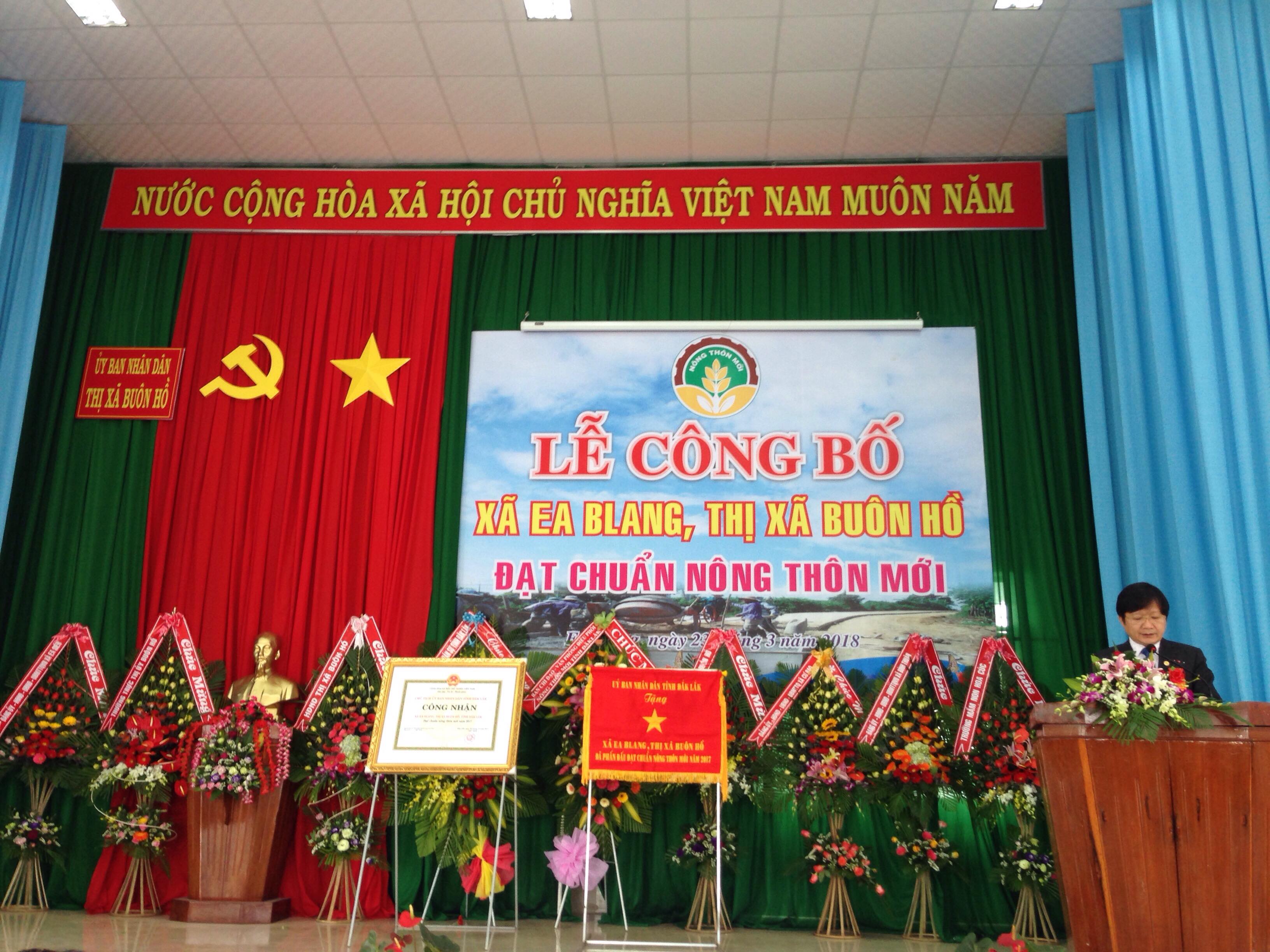 Lễ công bố xã Ea Blang đạt chuẩn Nông thôn mới năm 2017